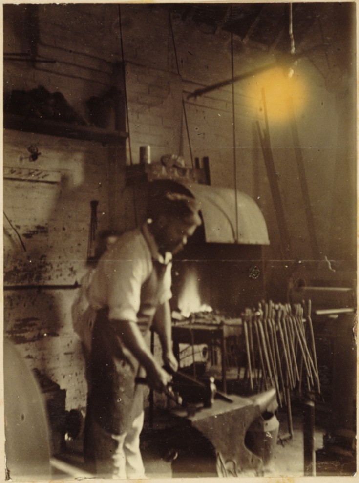 Banstead School - Blacksmith at anvil