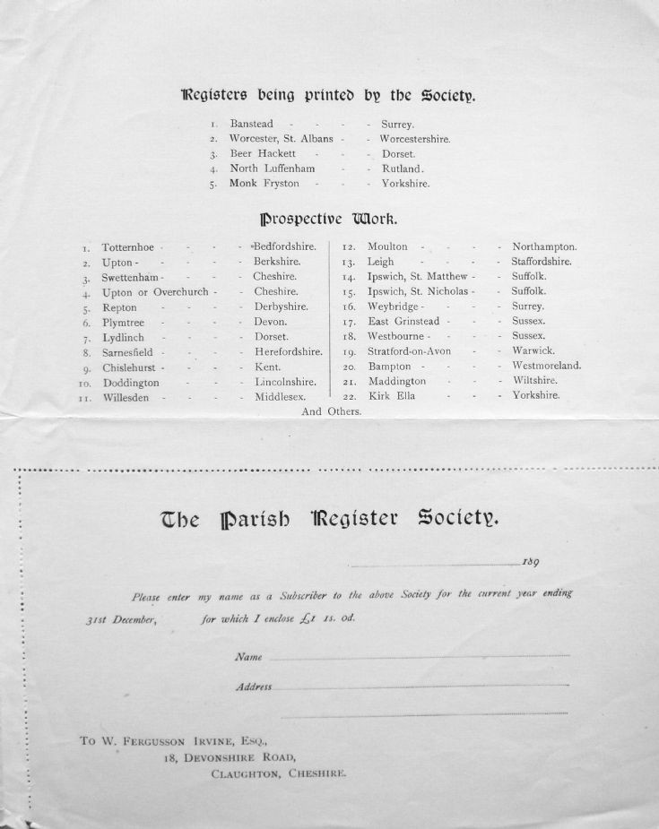 Parish Register Society - page 3