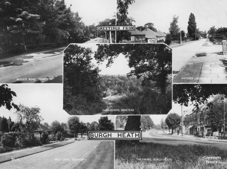 Tadworth and Burh Heath multi postcard