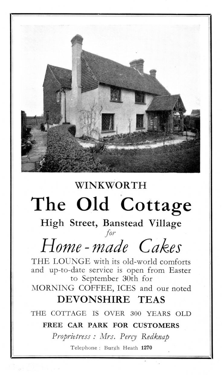 Winkworth Cottage old advert