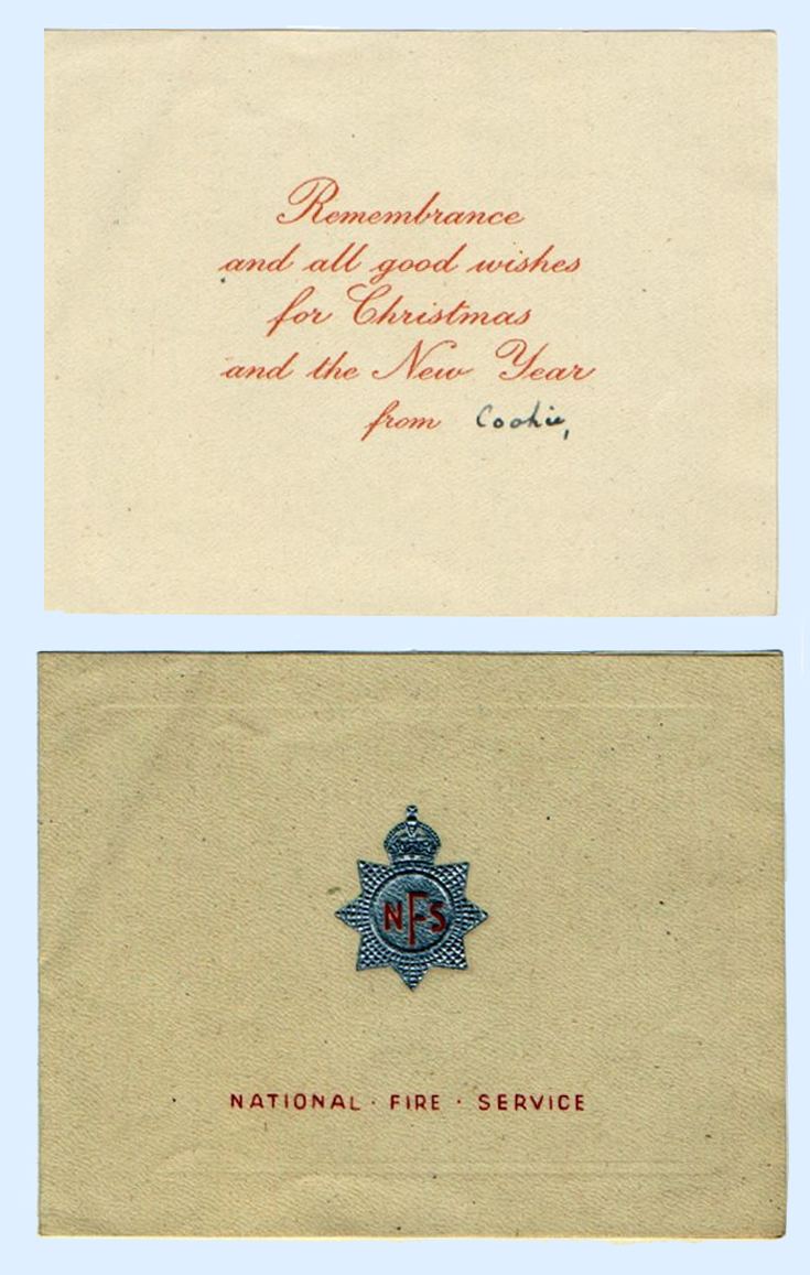 National Fire Service wartime Christmas card