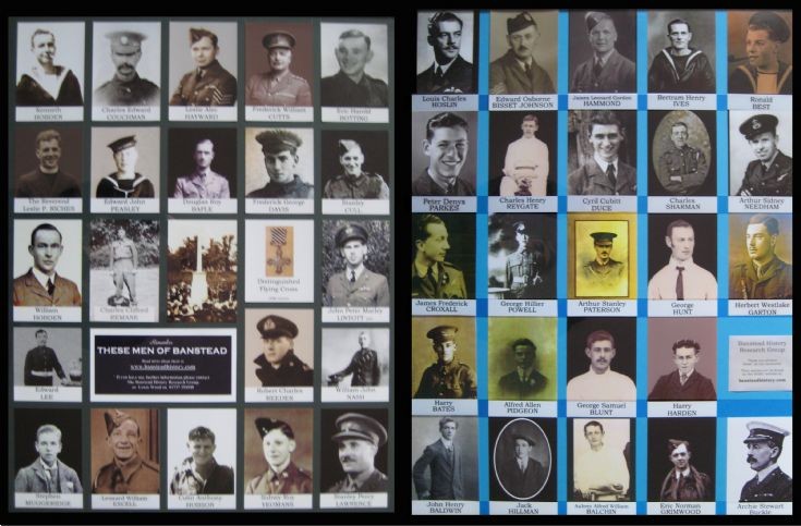 Men on the Banstead War Memorial