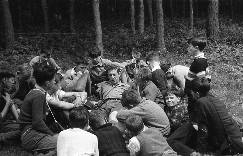 Story telling at Henley Fort - 1957