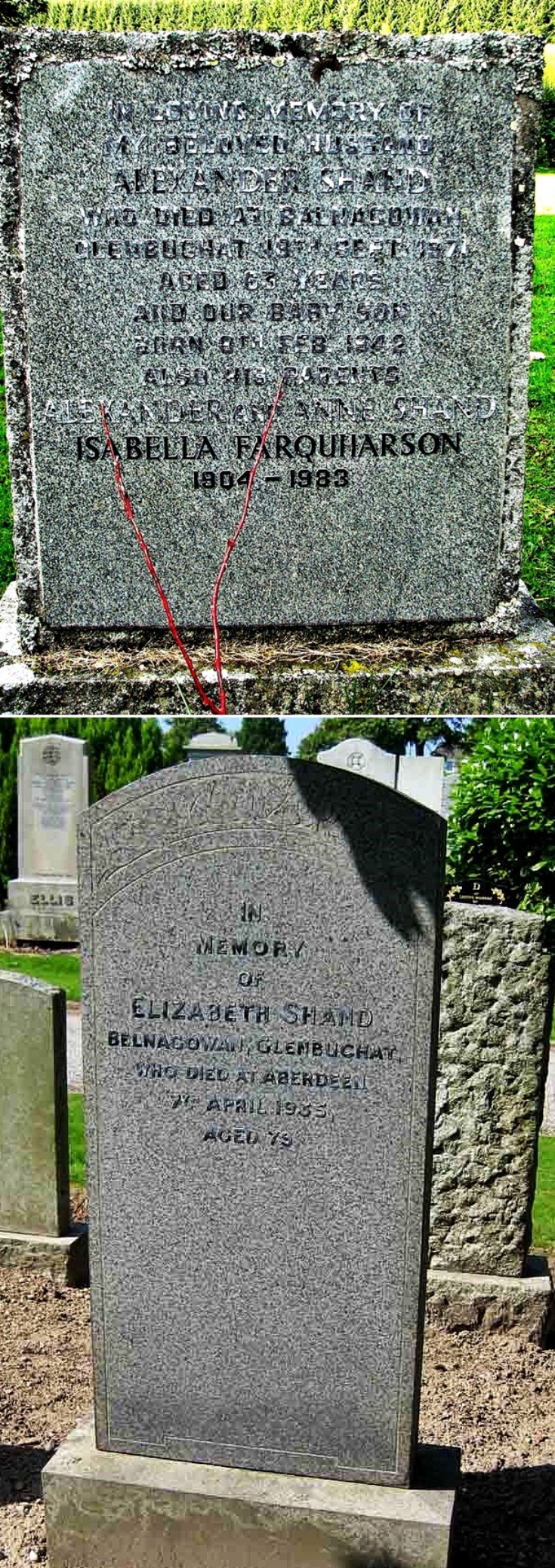 18 Alex and Lizzie Shand gravestones