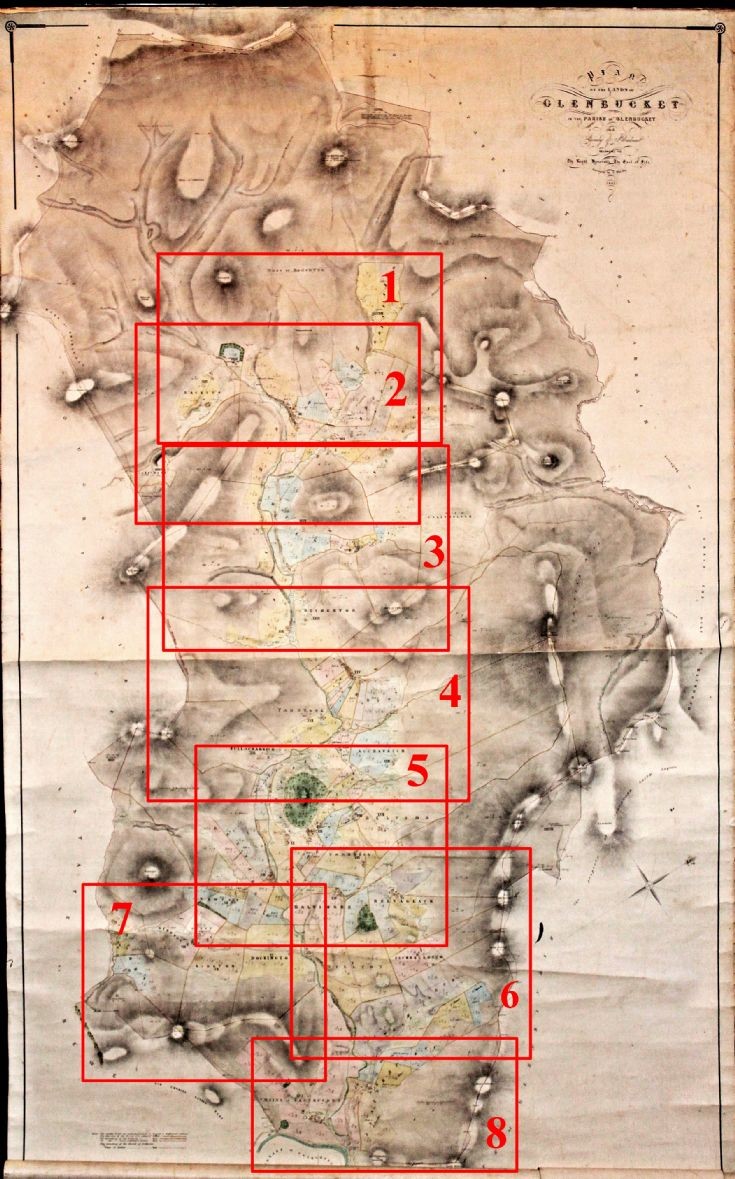 3 Glenbuchat estate Map 1864 - Sub-Sections
