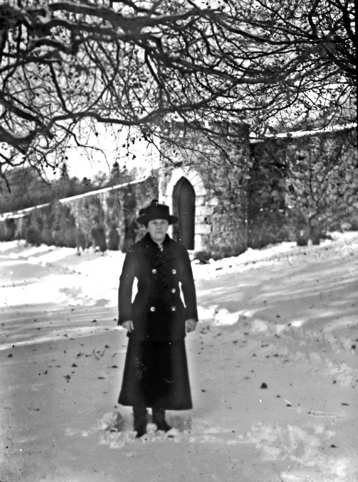 45 Winter in garden at Castle Newe c 1910
