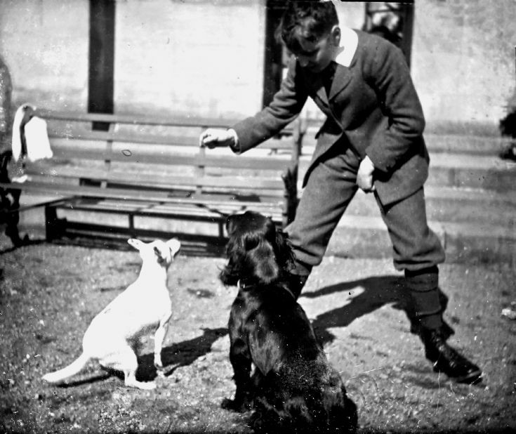 53 John Forbes with dogs at Castle Newe