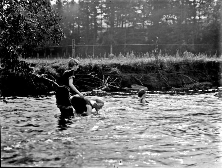 56 Swimming in the Don at Castle Newe
