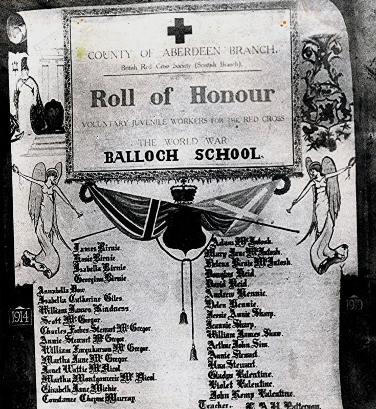 34 Balloch School Red Cross Roll of Honour