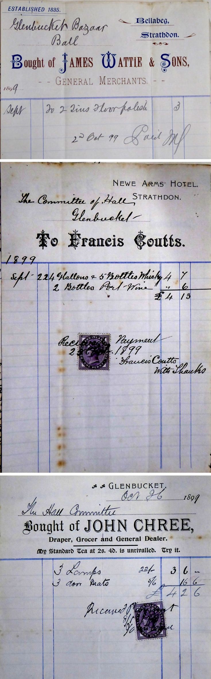 45 Invoices for Hall expenses