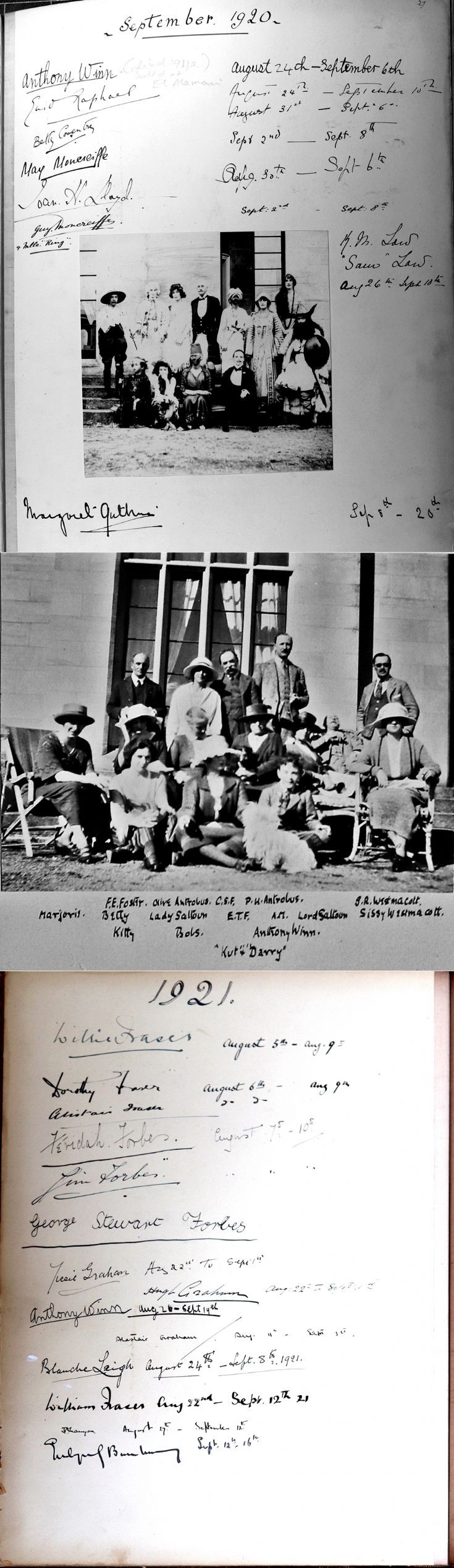 47 Castle Newe Visitors Book 1920