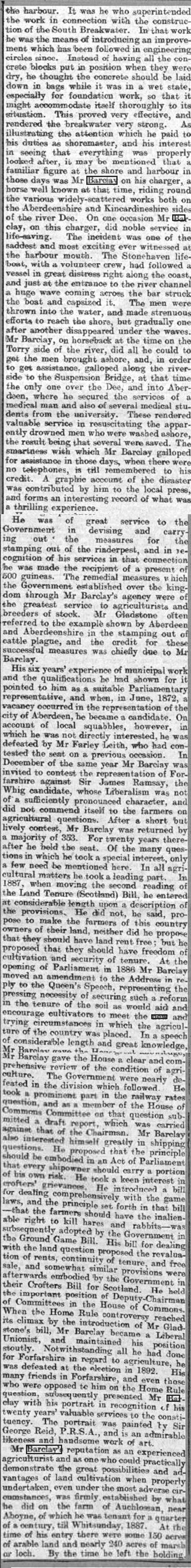 15 J. W. Barclay, New Glenbucket Laird Part 2