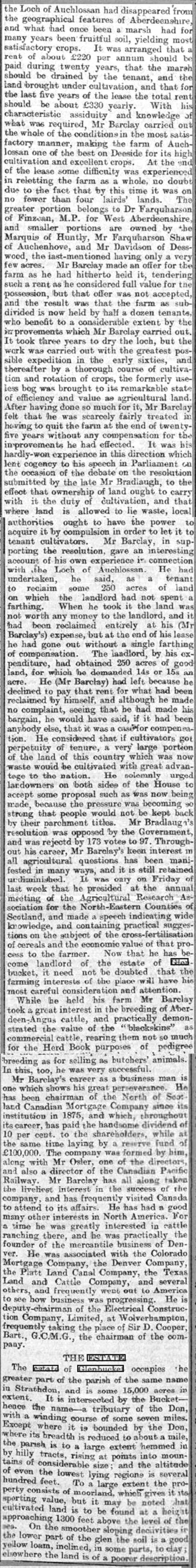 16 J. W. Barclay, New Glenbucket Laird. Part 3
