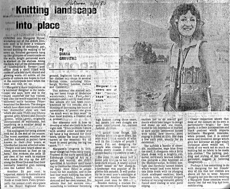 23 Maggie Hyne knitwear at tGlenbuchat c 1980