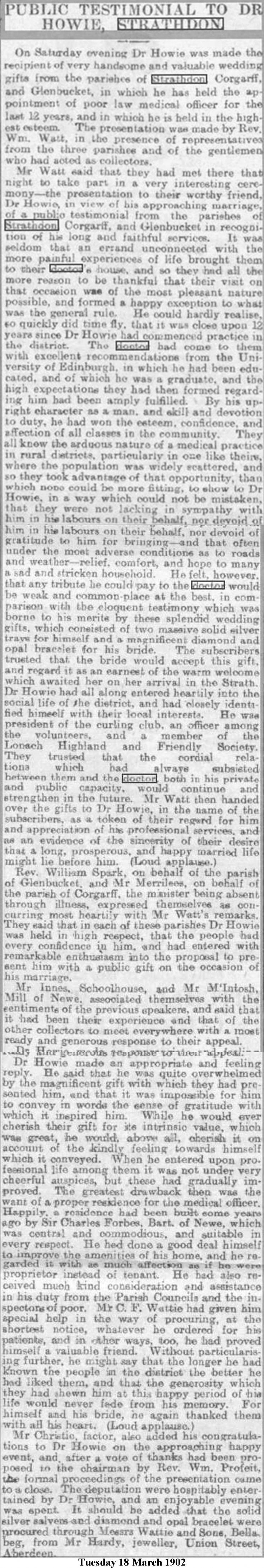 15 Dr Howie Retirement 1902