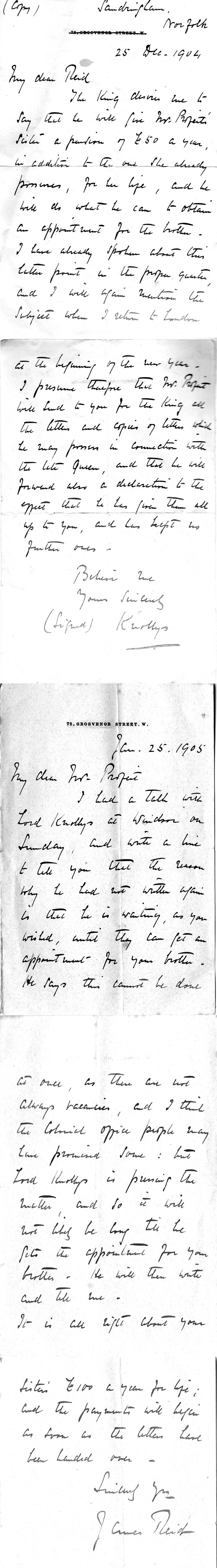 93 Re Queen Victoria's leters to Dr. Profeit