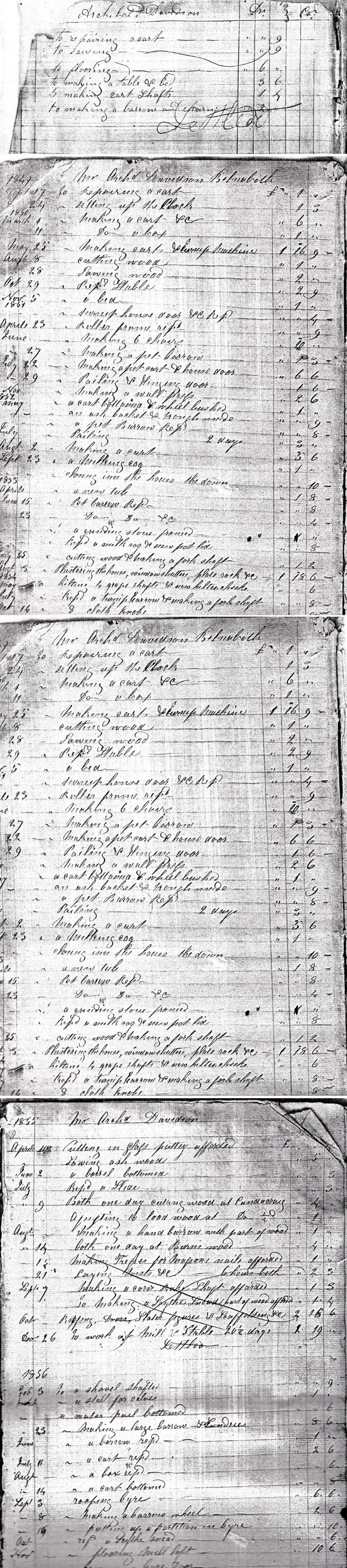 8 Callam Accounts for Archibald Davidson Belnaboth