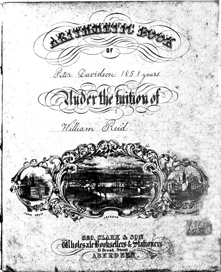 202 1851 Arithmetic book of Peter Davidson