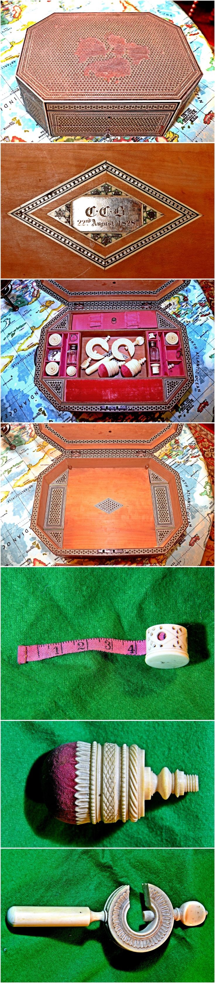 45 Indian Sewing Box with Initials CCB