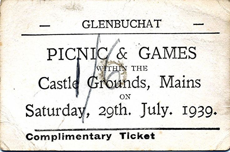 119 Glenbuchat games ticket 1939