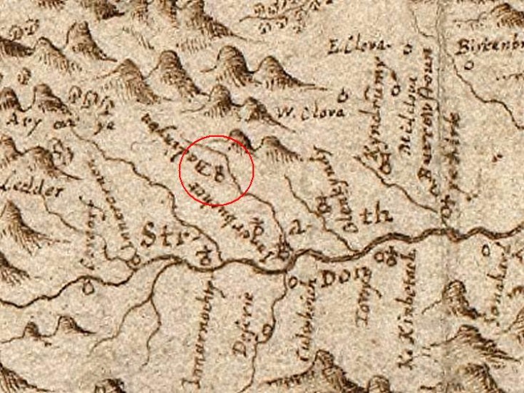 44 Badenyon Castle 1640 map