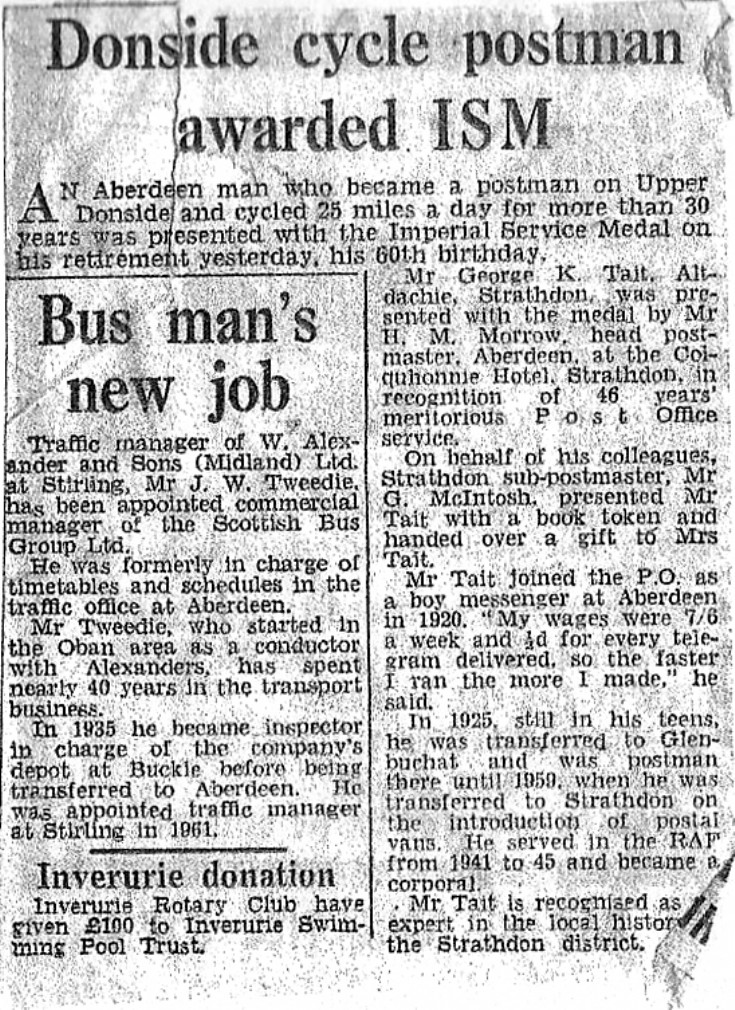 67 Mr Tait postie Medal