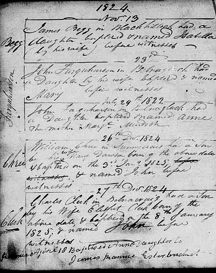 90 Parish Register of Christenings 1822-24