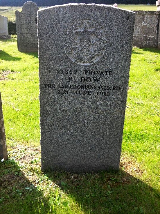 84 Gravestone of Private P Dow