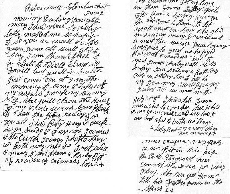 94 Letter to Jane Kellas Belnacraig early 1920's