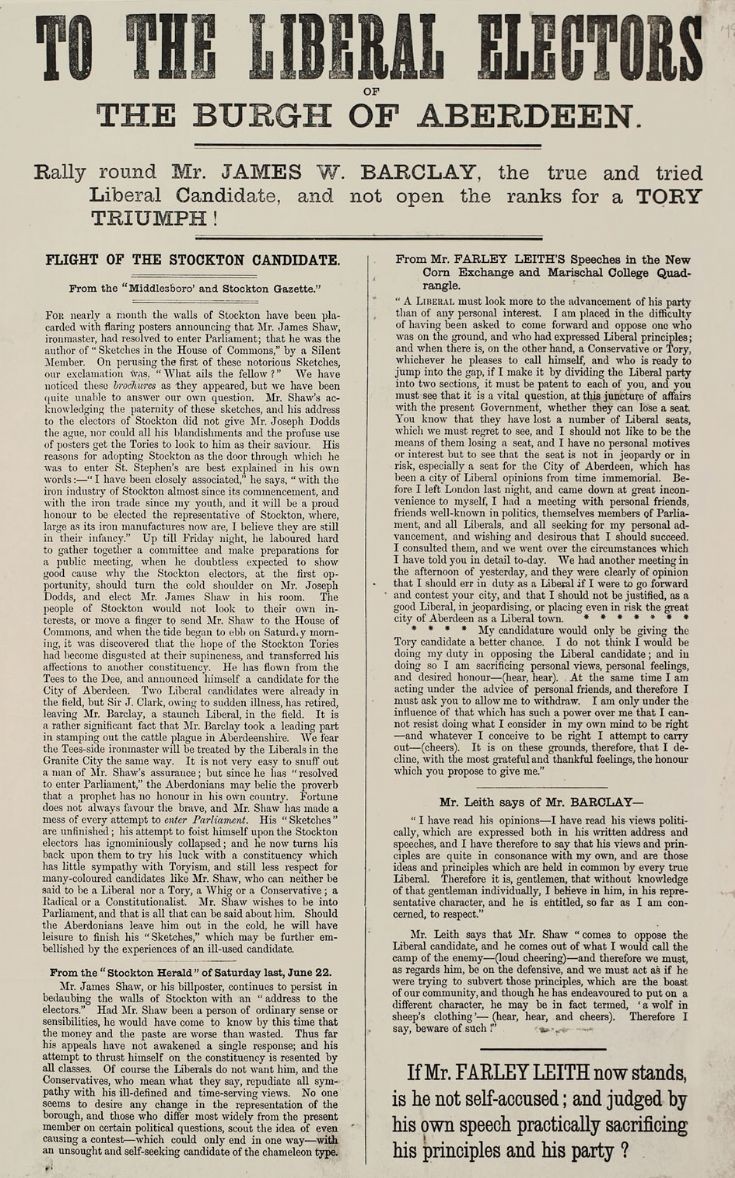 116 James Wiliam Barclay Election Poster