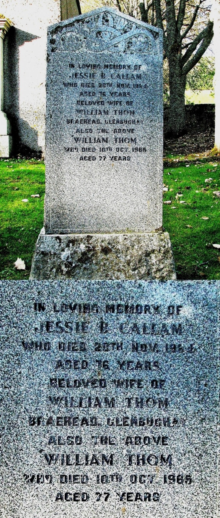 6 Grave Stone No 3 Jessie Callam William Thom