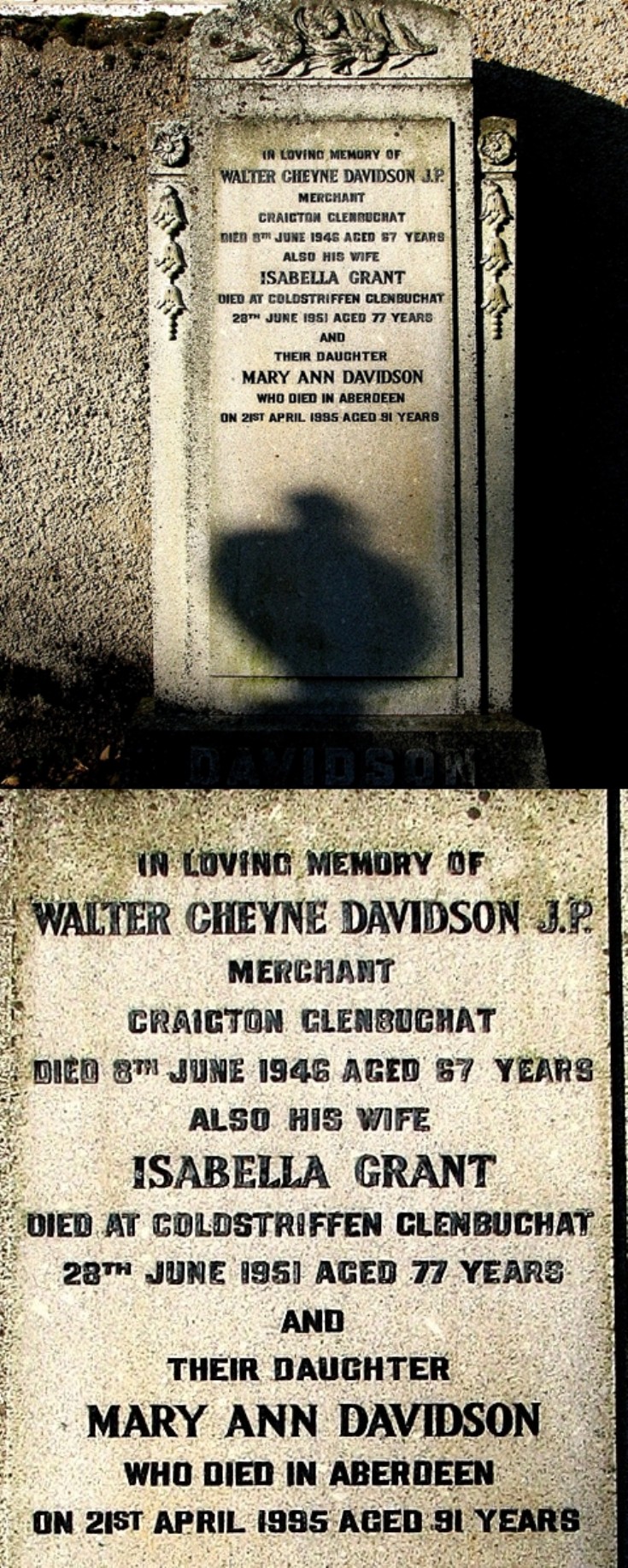 10 Grave Stone No 7 Walter Davudson & Isabella Gra