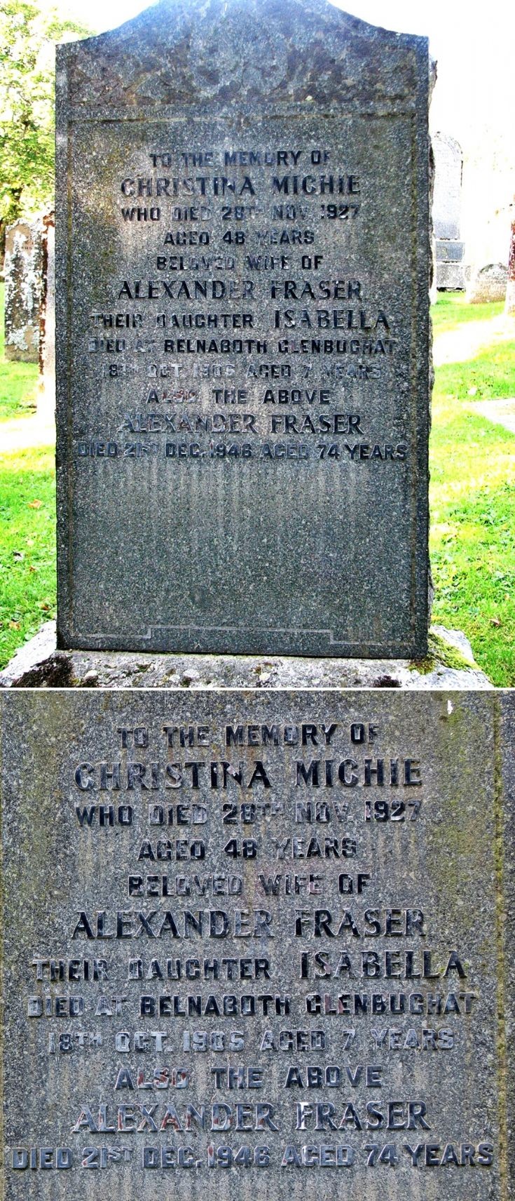 23 Grave Stone No 20 Christina Michie