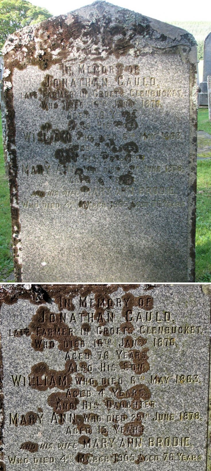 34 Grave Stone No 35 Jonathan Gauld