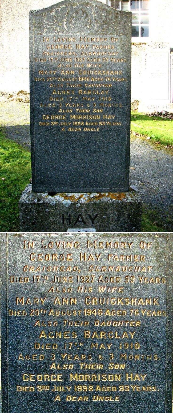 35 Grave Stone No 38 George Hay