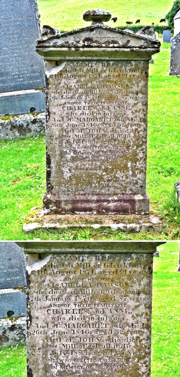 40 Grave Stone No 44 James Ross (Mill of Glenkindi