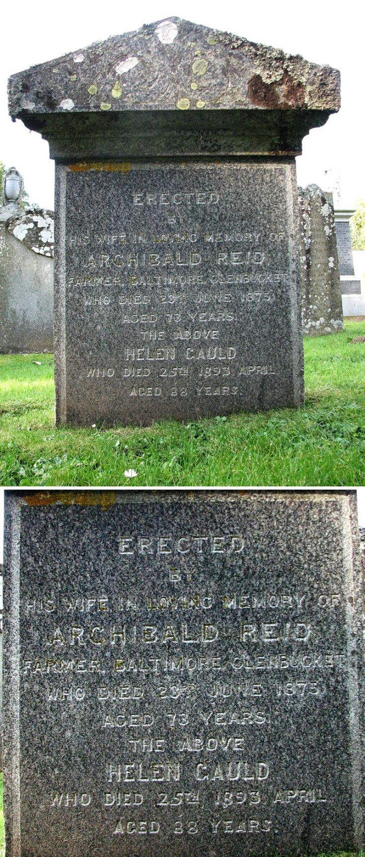 54 Grave No 61 Archibald Reid - Baltimore