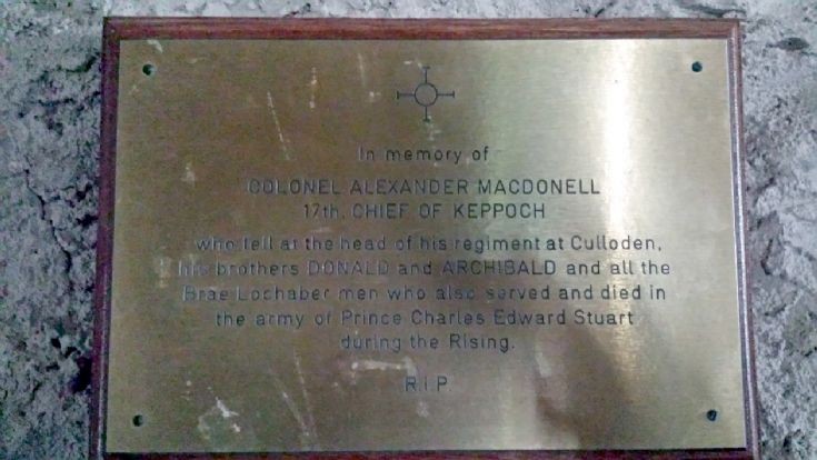 Memorial Plaque inside the Cille Choirill Church