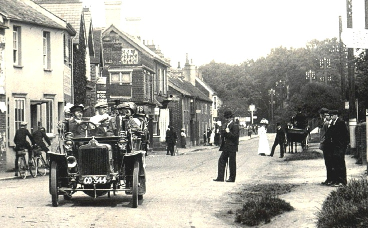 Motor car in High Street, Handcross