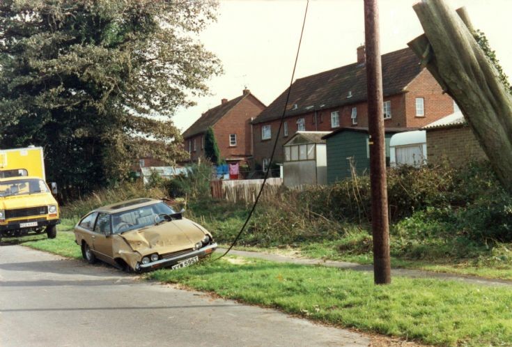 Great Storm damages car in Handcross