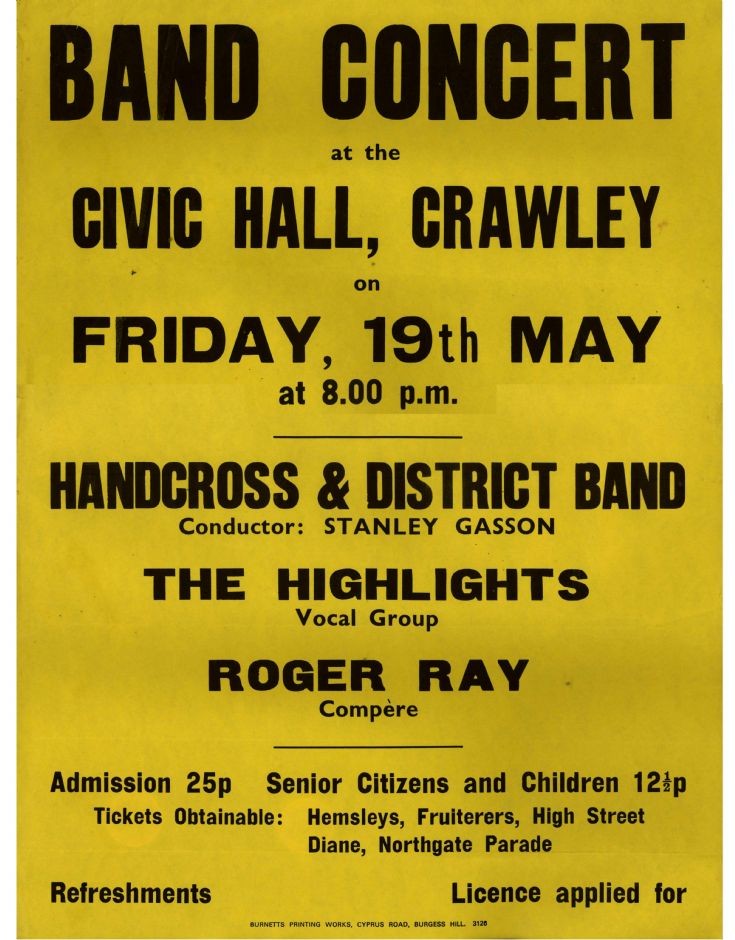 Handcross Band concert in Crawley