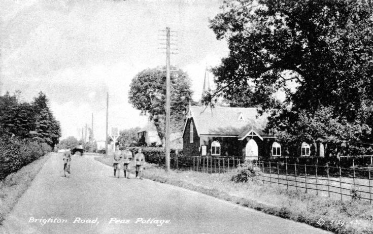 Soldiers outside the Tin Church, Pease Pottage