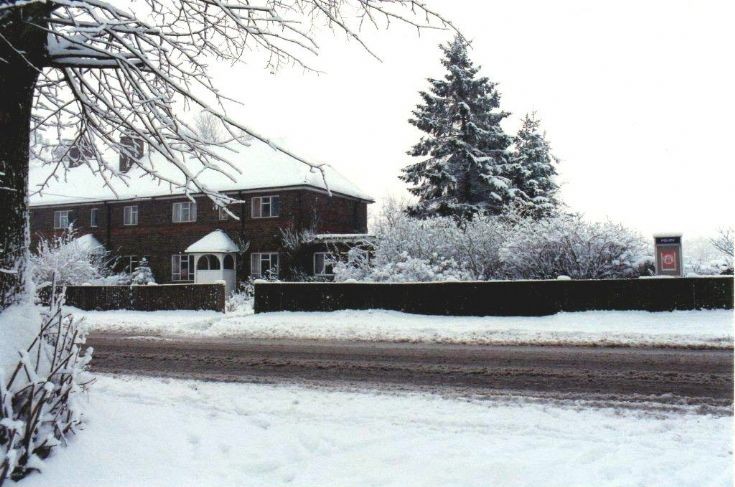 Handcross Police Station in the snow