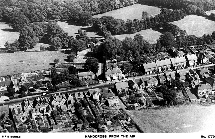 Aerial view of Handcross High Street