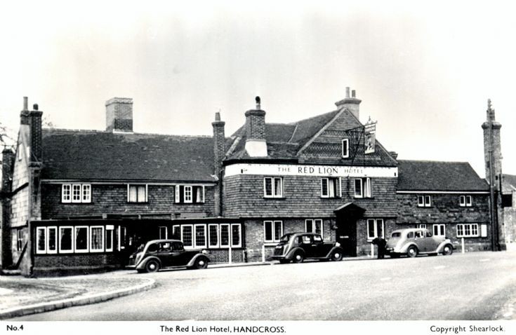 Cars parked at the Red Lion, Handcross