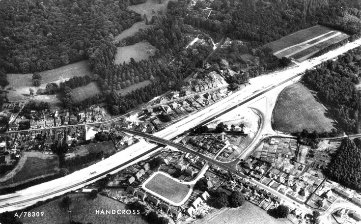 Aerial view of Handcross new bypass
