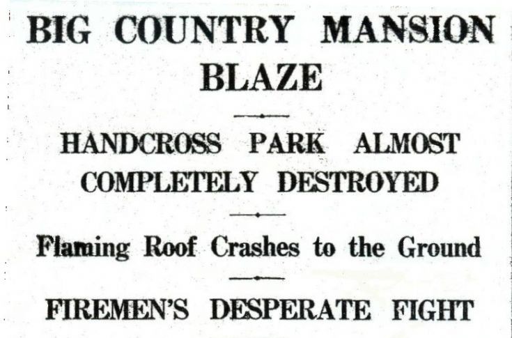 Report of fire at Handcross Park