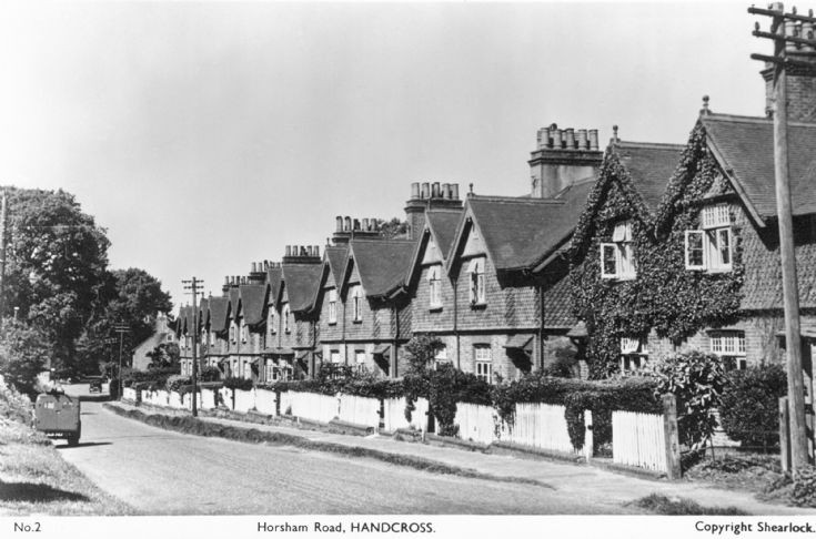 Car and van in Horsham Road, Handcross