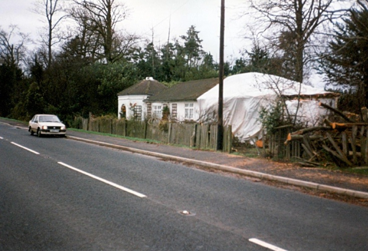 The Gate Lodge, Pease Pottage, hit by beech tree