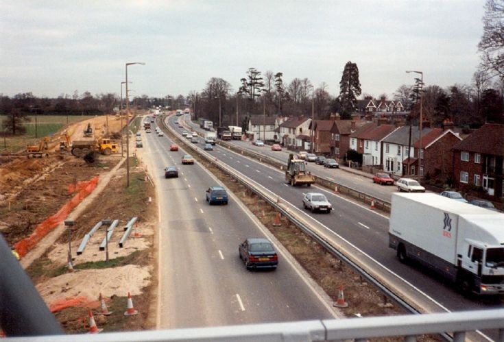 Road works at Pease Pottage